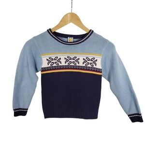Vintage Gymboree Boys‎ Sweater Kids Blue Snowflake Knit 5 Christmas